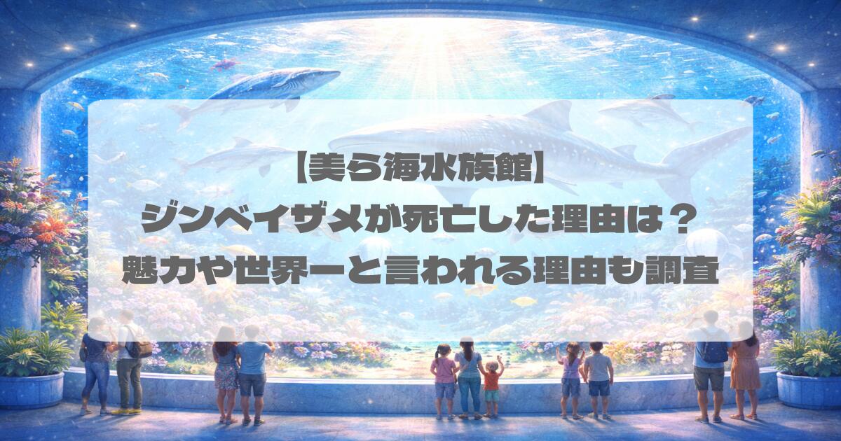 【美ら海水族館】ジンベイザメが死亡した理由は？魅力や世界一と言われる理由も調査